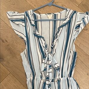 Striped Ruffle Tie-Front Maxi Dress.